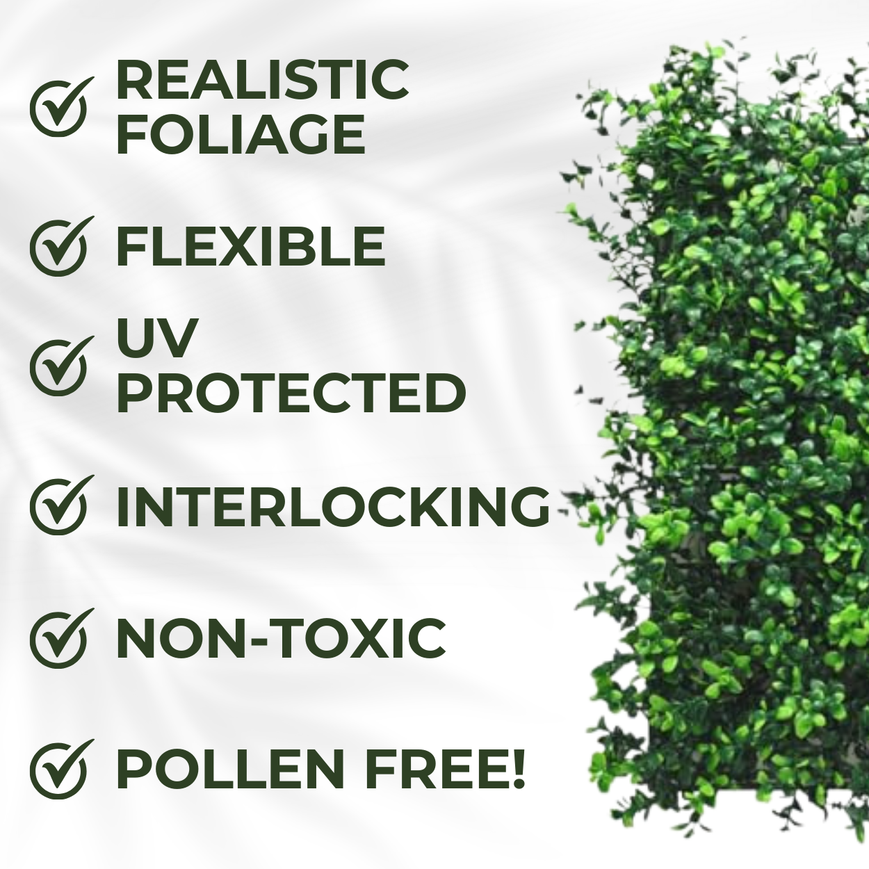 Boxwood - Artificial Living Wall Panel - 50cm x 50cm