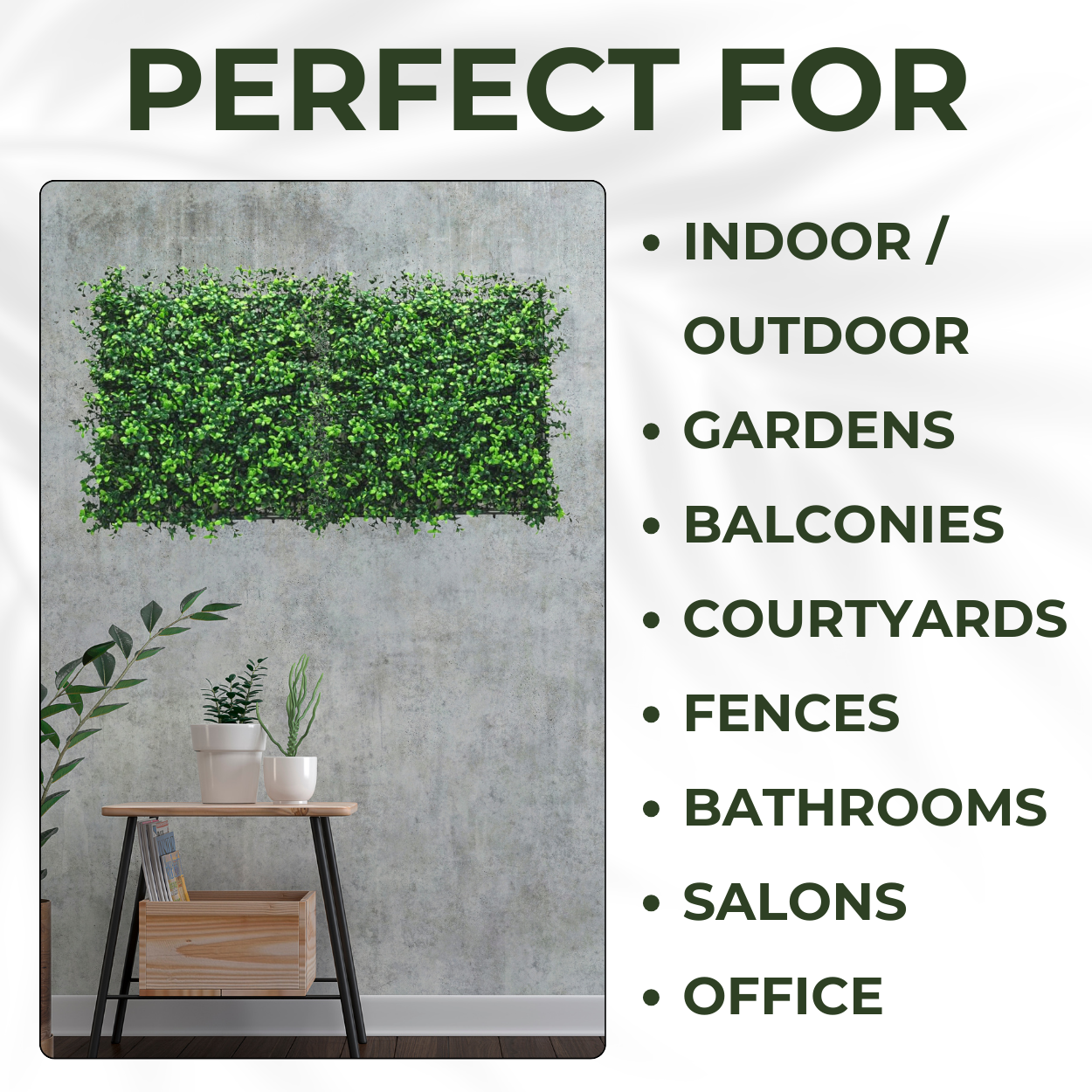 Boxwood - Artificial Living Wall Panel - 50cm x 50cm